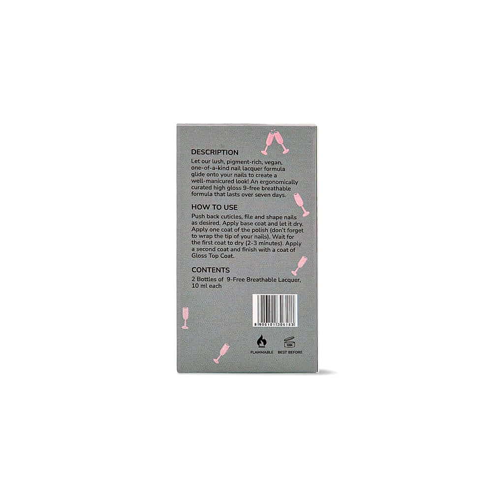 24K Rose Nail Polish Set – Pink Champagne & Blanc | Rose Gold and White Nail Paint Duo for Nail Art