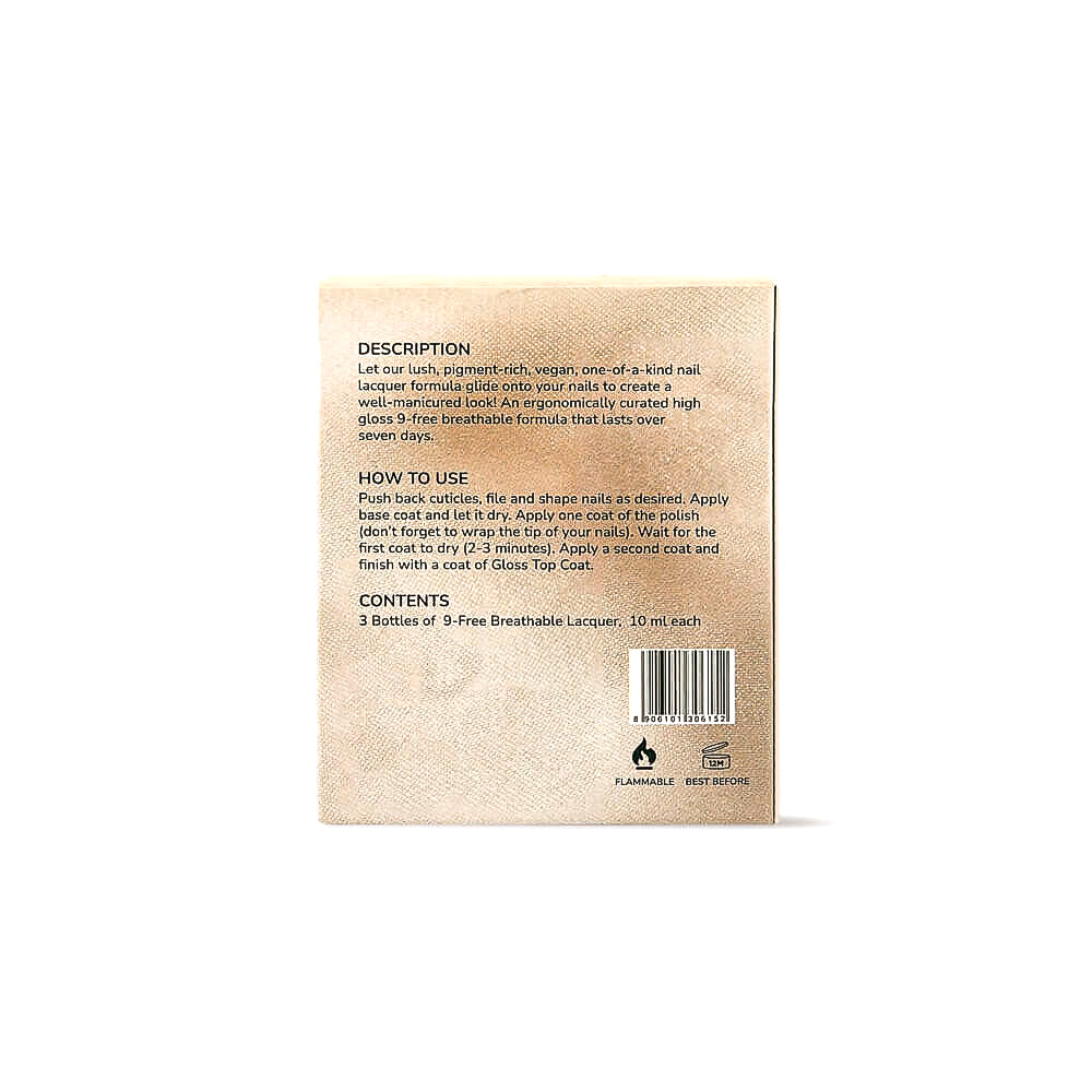 Bare Necessities Nail Polish Set – Nude Pink, Nude Brown & Natural Nude Shades, 3-Piece Nail Polish Kit for Everyday Nails