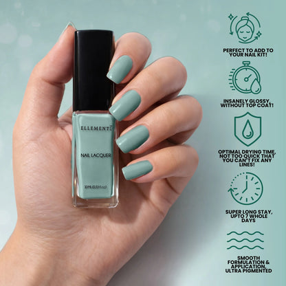 MISTY TEAL Vegan Nail Polish Teal Blue, Green Color -10 Ml 2