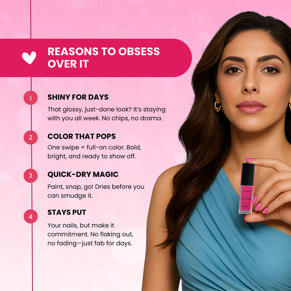 Cheerleader Vegan Nail Polish – Hot Pink, Chip-Resistant, Non-Yellowing, Long-Lasting, Gel-Like Shine