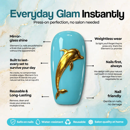 Golden Sea Creatures on Blue 4