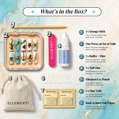 Golden Sea Creatures on Blue 5
