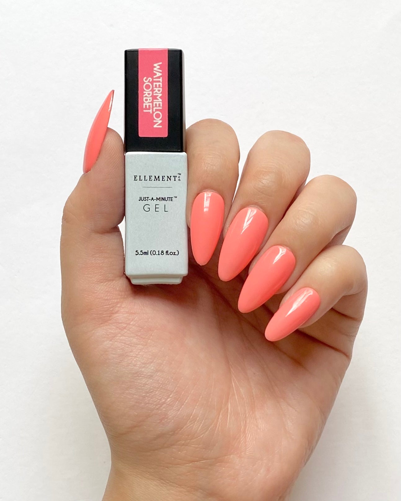 Watermelon Sorbet Gel Polish – Juicy Pink Red Summer Nails, Streak-Free, For Natural & Acrylic Nails