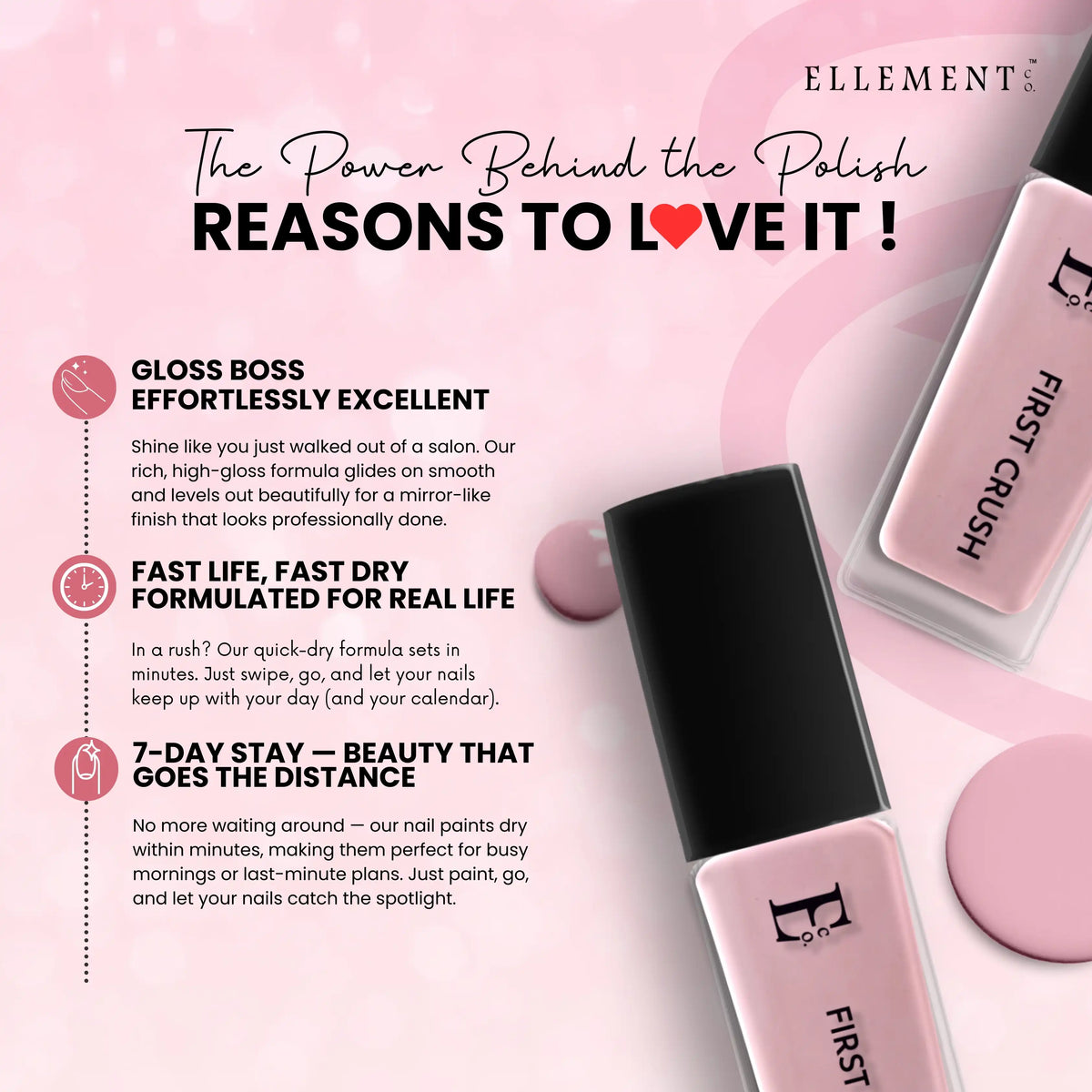 First Crush Vegan Pink Nail Polish – Chip-Resistant, Non-Yellowing, Matte Finish, Long-Lasting 3