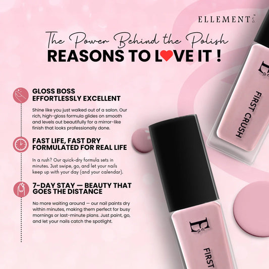 First Crush Vegan Pink Nail Polish – Chip-Resistant, Non-Yellowing, Matte Finish, Long-Lasting 3