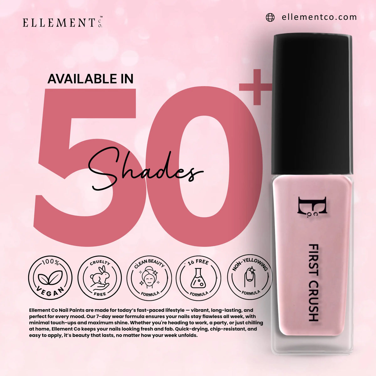 First Crush Vegan Pink Nail Polish – Chip-Resistant, Non-Yellowing, Matte Finish, Long-Lasting 4