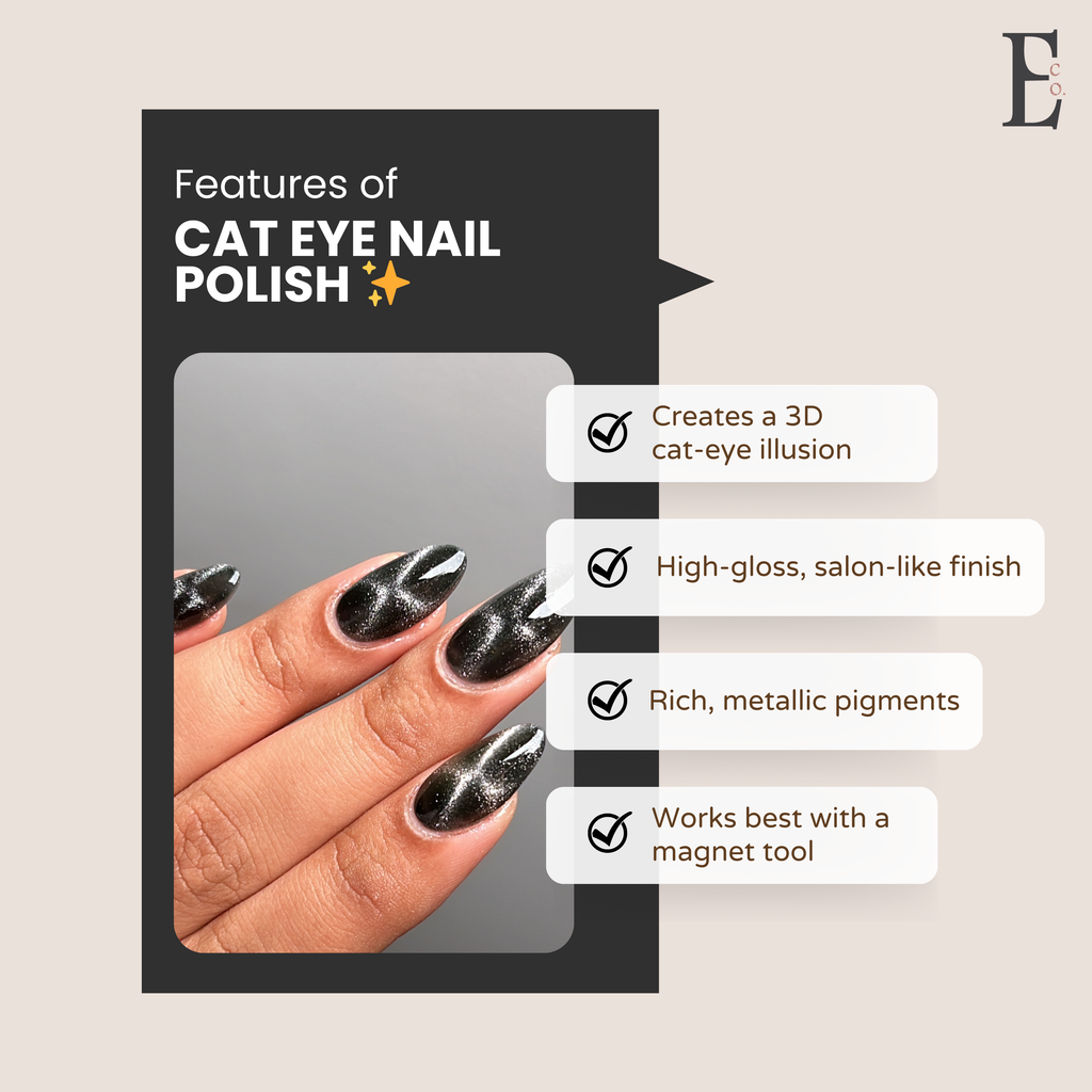 Luna Cat Eye Gel Polish – Copper-Brown with Silver Tint, Magnetic 3D Effect, Long-Lasting & Shiny