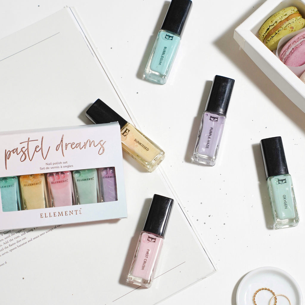 Pastel Dreams Nail Polish Set – 5 Trendy Pastel Shades Including Pink, Purple, Yellow, Blue & Green