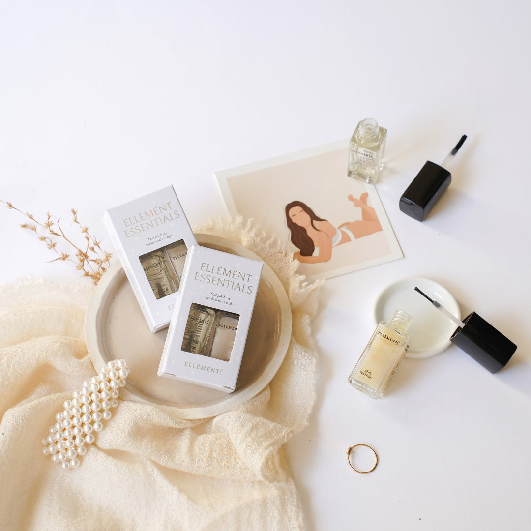 Ellement Essentials Nail Polish Set – Base Coat & Gloss Top Coat Duo for Healthy, Shiny Nails