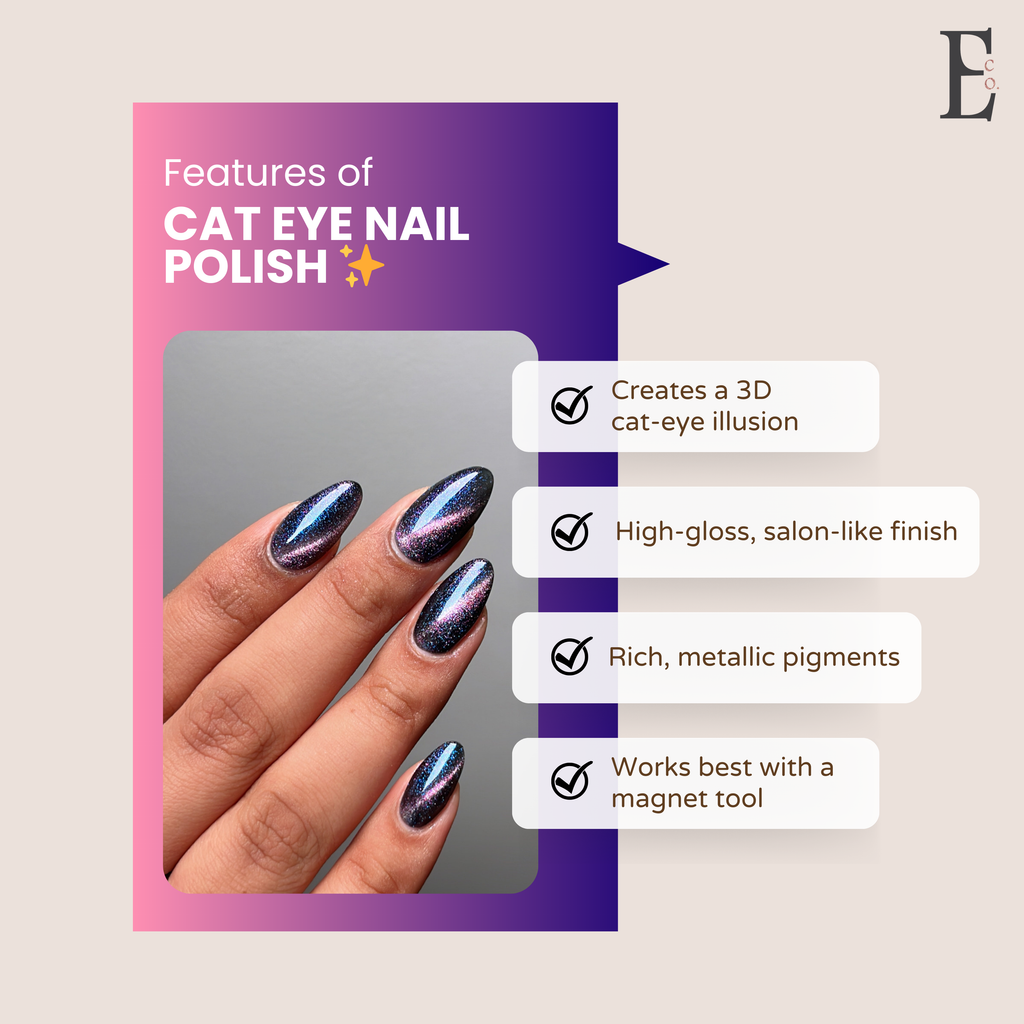 Aurora Cat Eye Gel Polish – Blue-Pinkish Purple, Magnetic Effect, Galaxy Shimmer, Multi-Dimensional Nails, Long-Lasting Shine