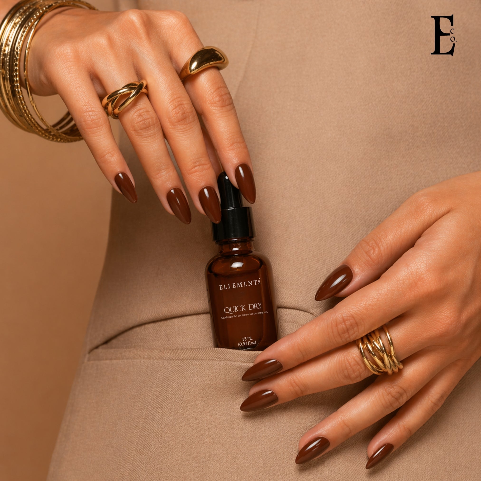 Ellement Co. Quick Dry Nail Drops – Fast-Drying, Smudge-Free Polish Accelerator, 15ML