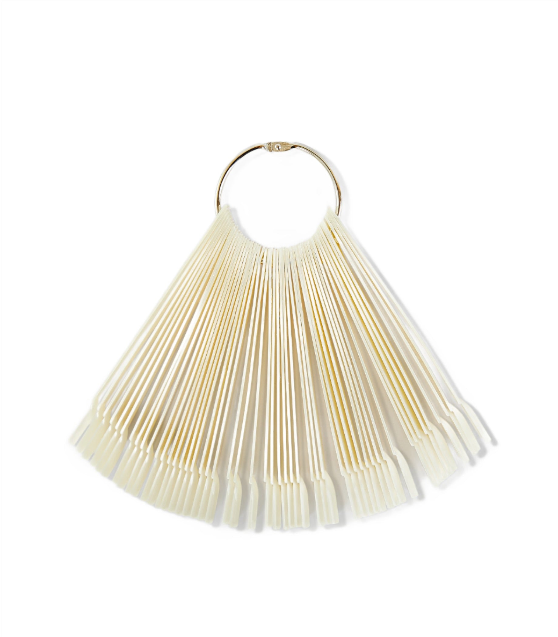 White Nail Display Fan - Professional Nail Polish Color Swatch Stick, Durable Plastic, Fan-Shaped Design for Nail Art Samples