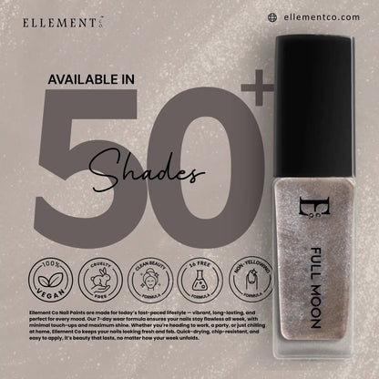Full Moon Vegan Metallic Nail Polish – Chip-Resistant, Non-Yellowing, Shimmer Finish, Long-Lasting 4