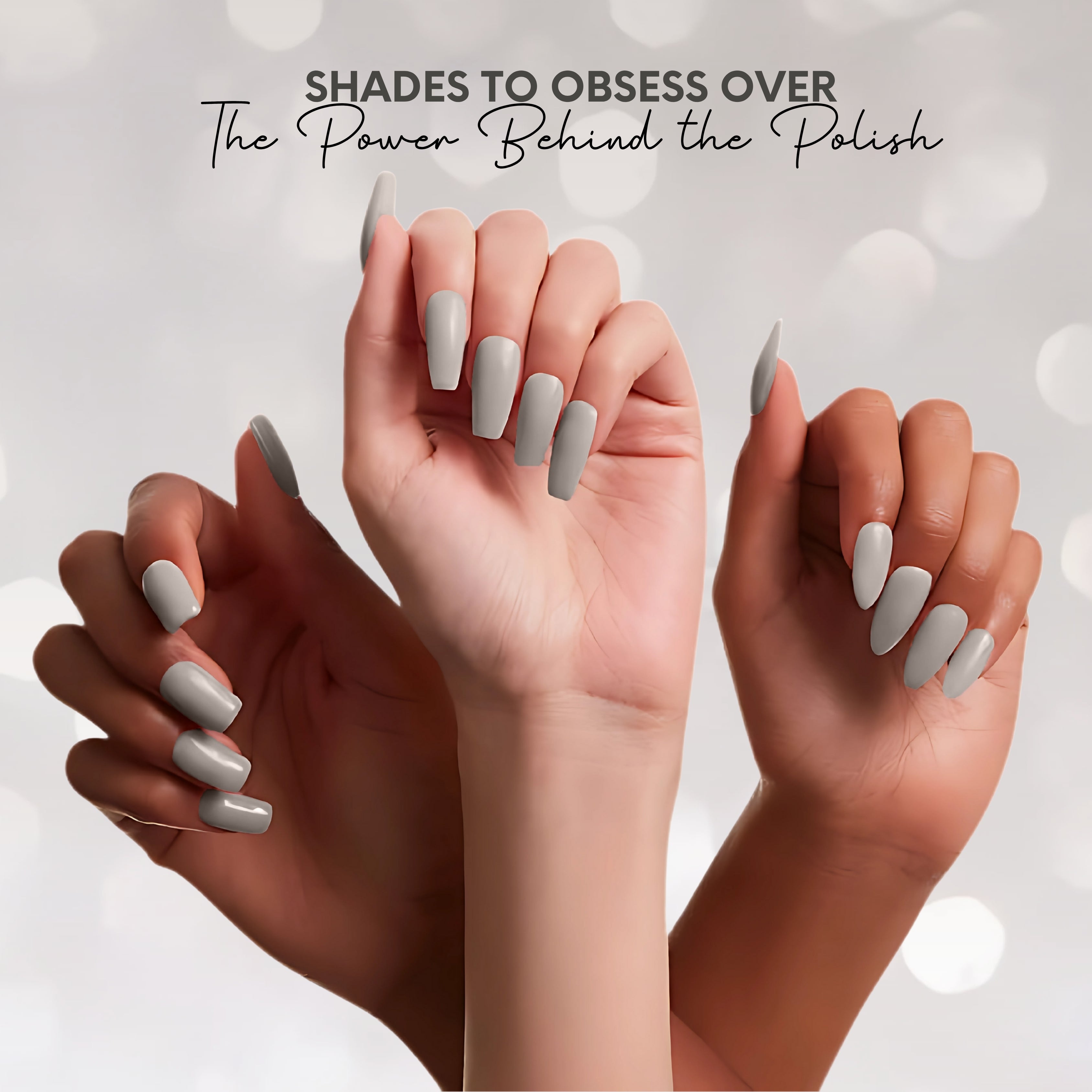 Chiffon Grey Vegan Nail Polish – Chip-Resistant, Pastel Color, Non-Yellowing, Gel-Like Shine, Long-Lasting