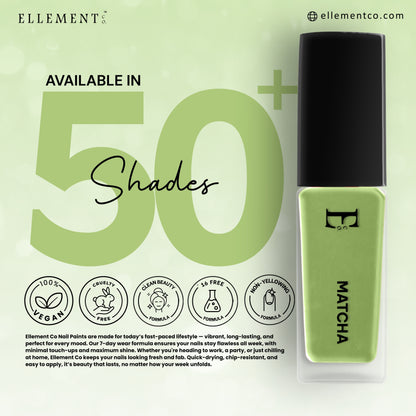 MATCHA Vegan Nail Polish, Light Green Color -10 Ml