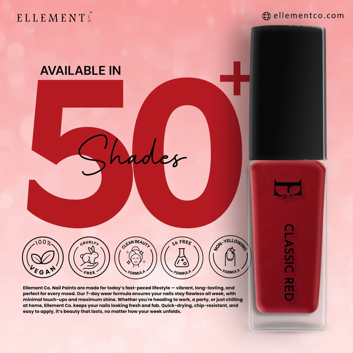 Classic Red Vegan Nail Polish – Vibrant Color, Long-Lasting, Chip-Resistant, Gel-Like Shine 3