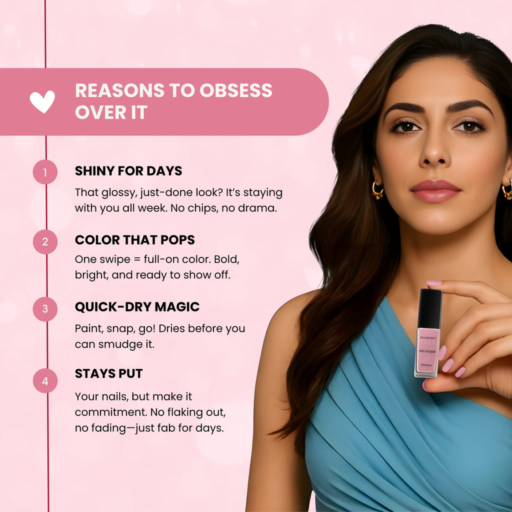 Fairytale Vegan Nail Polish – Chip-Resistant, Non-Yellowing Pink, Gel-Like Gloss, Strengthens Nails, Long-Lasting