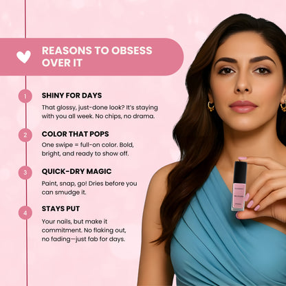 Fairytale Vegan Nail Polish – Chip-Resistant, Non-Yellowing Pink, Gel-Like Gloss, Strengthens Nails, Long-Lasting