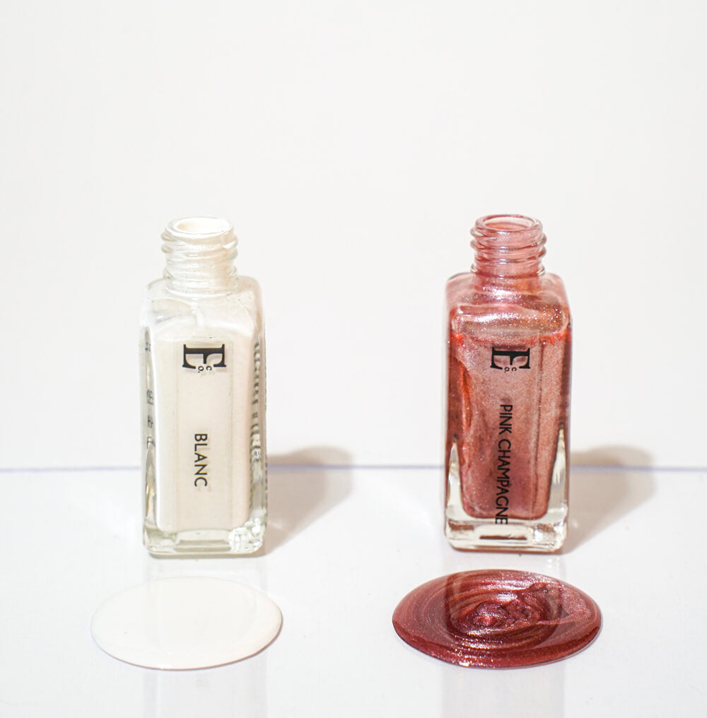 24K Rose Nail Polish Set – Pink Champagne & Blanc | Rose Gold and White Nail Paint Duo for Nail Art