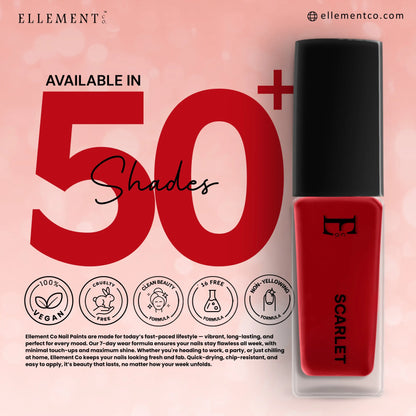 SCARLET Vegan Nail Polish, Red Color -10 Ml 4