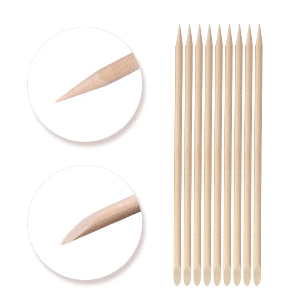 Orange Sticks for Nails – Set of 5 Wooden Cuticle Pushers and Nail Art Tools