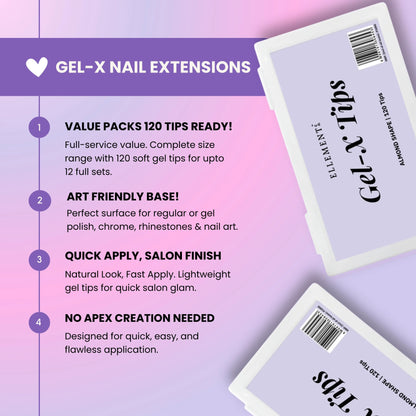 Gel-X Natural Almond Long Tips - Pack of 120 4