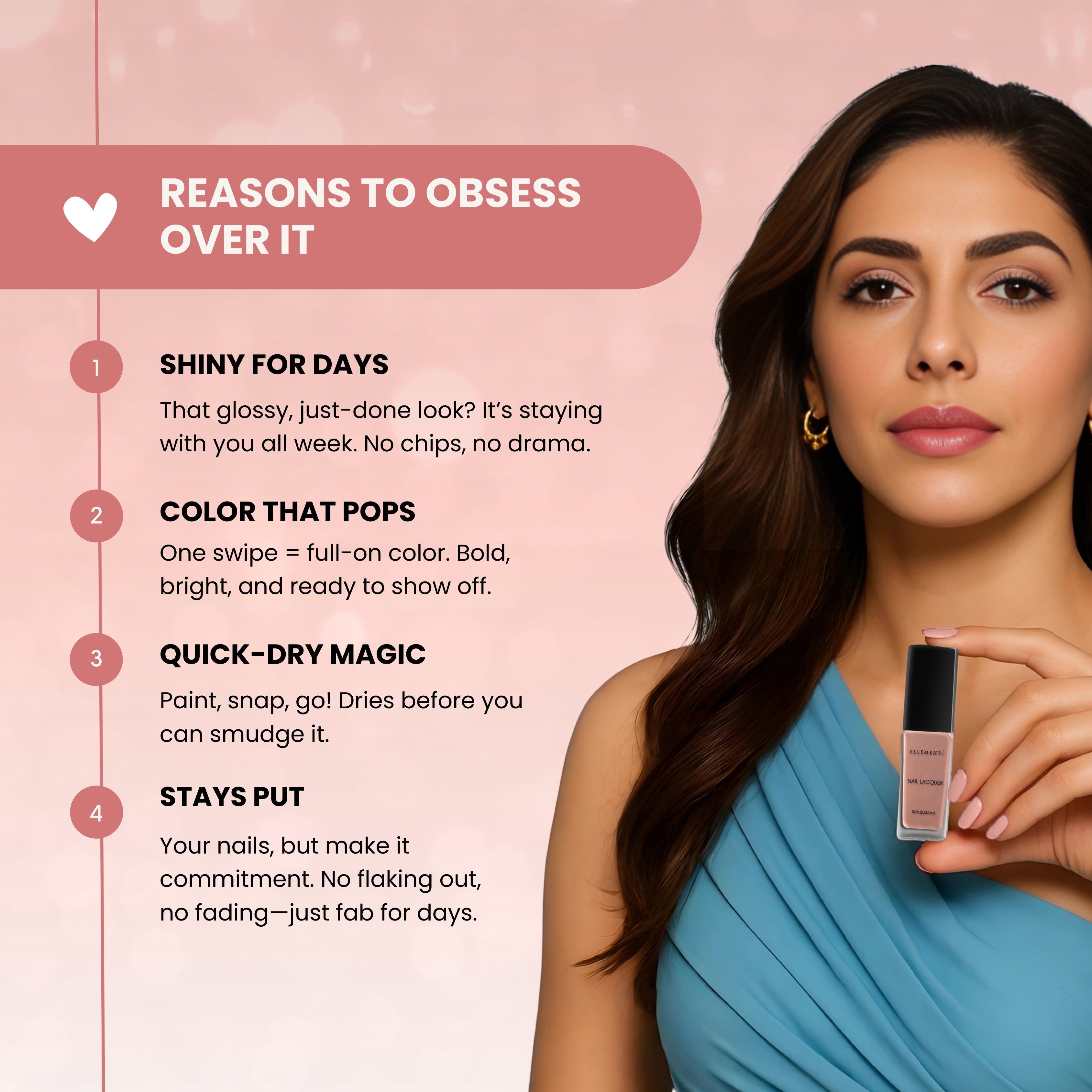 Desk to Dinner Vegan Nude Brown Nail Polish – Chip-Resistant, Non-Yellowing, Gel-Like, Long-Lasting