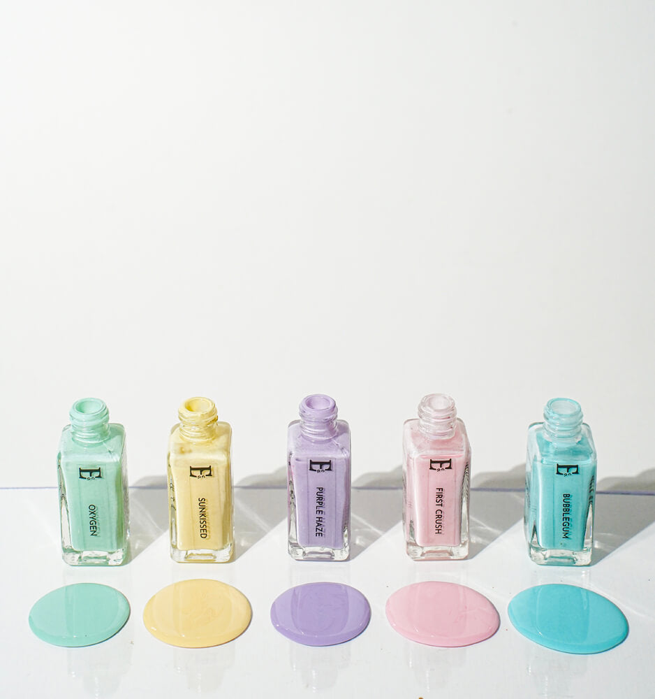 Pastel Dreams Nail Polish Set – 5 Trendy Pastel Shades Including Pink, Purple, Yellow, Blue & Green
