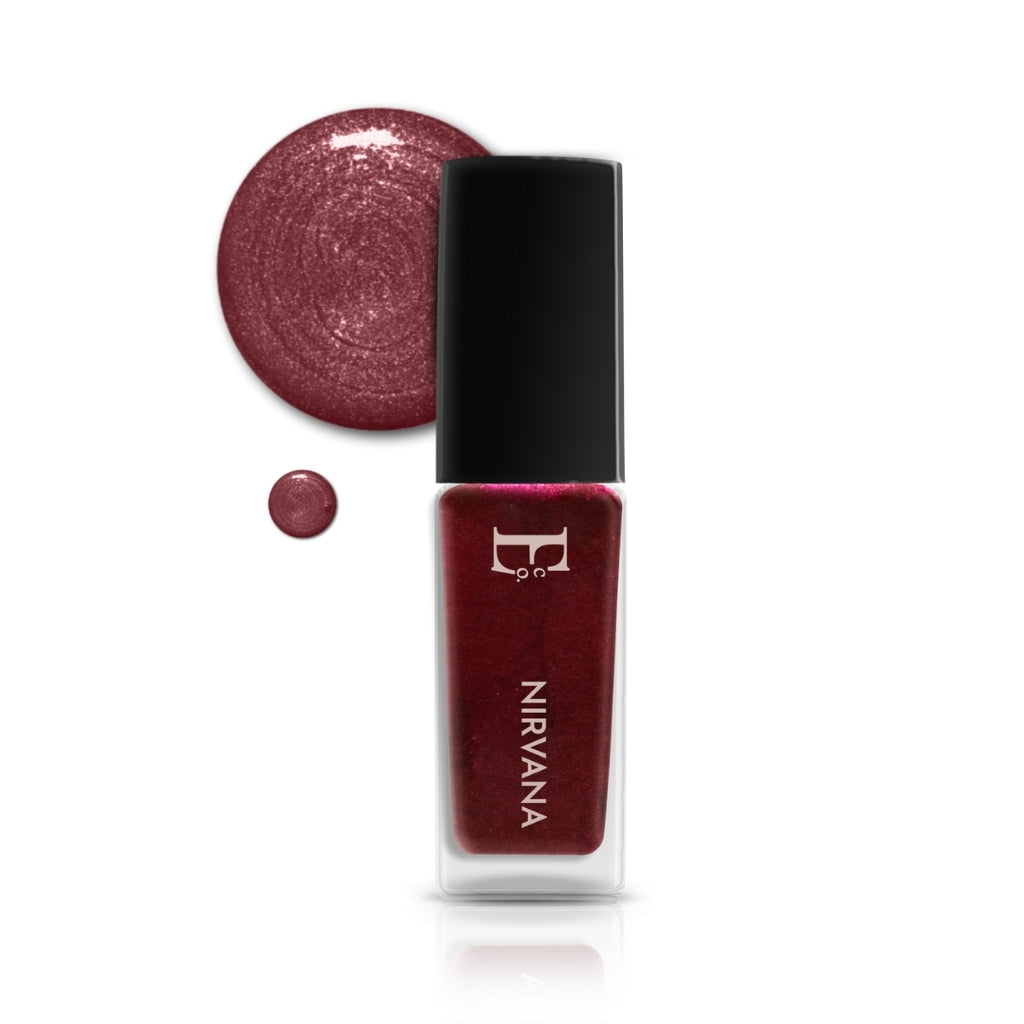 Nirvana Vegan Metallic Red Nail Polish – Chip-Resistant, Non-Yellowing, Gel-Like Shimmer, Long-Lasting