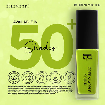 Green Apple Soda Vegan Nail Polish – Chip-Resistant, Non-Yellowing, Neon Finish, Gel-Like Shine, Long-Lasting 4