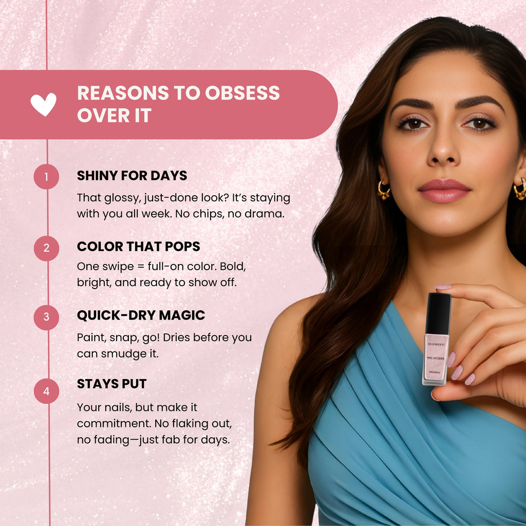 Pink Champagne Metallic Rose Gold Vegan Nail Polish – Chip-Resistant, Gel-Like Shine, Long-Lasting