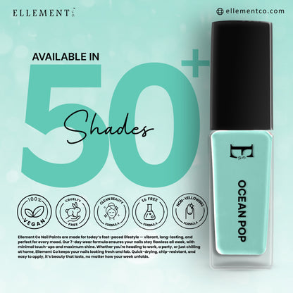 OCEAN POP Vegan Nail Polish, Mint Green Color -10 Ml