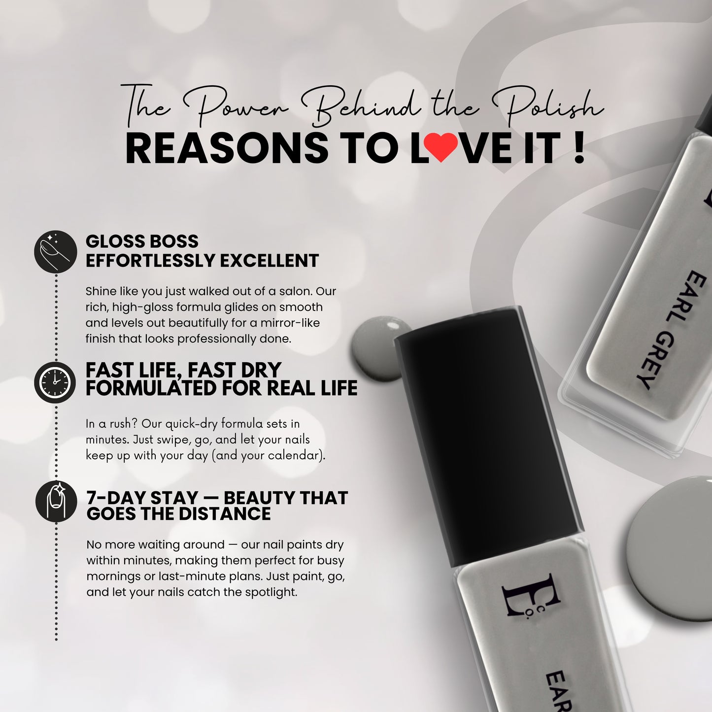 Earl Grey Vegan Nail Polish – Chip-Resistant, Non-Yellowing, Gel-Like Shine, Long-Lasting