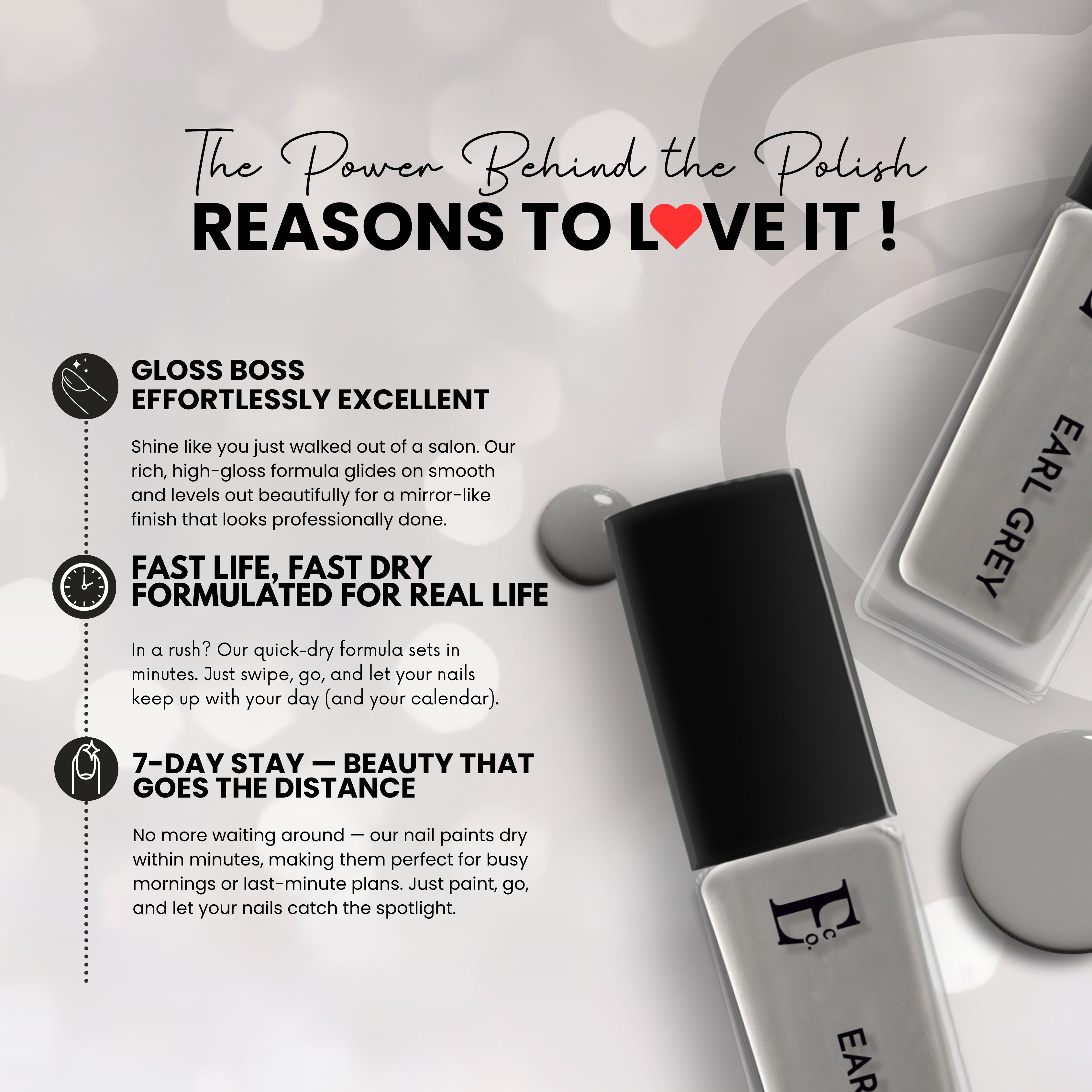 Earl Grey Vegan Nail Polish – Chip-Resistant, Non-Yellowing, Gel-Like Shine, Long-Lasting