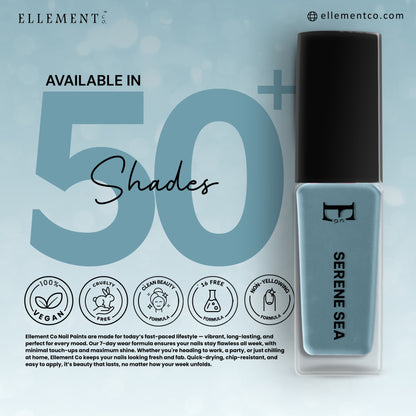 SERENE SEA Vegan Nail Polish, Dusty Blue Color -10 Ml