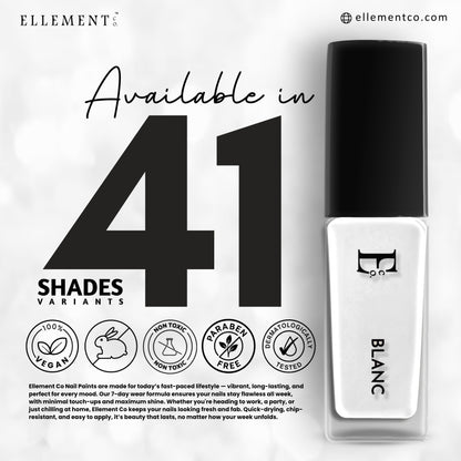 Blanc Nail Vegan Polish – Pure White, Chip-Resistant, Non-Yellowing, Long-Lasting Shine, Perfect For French Manicure