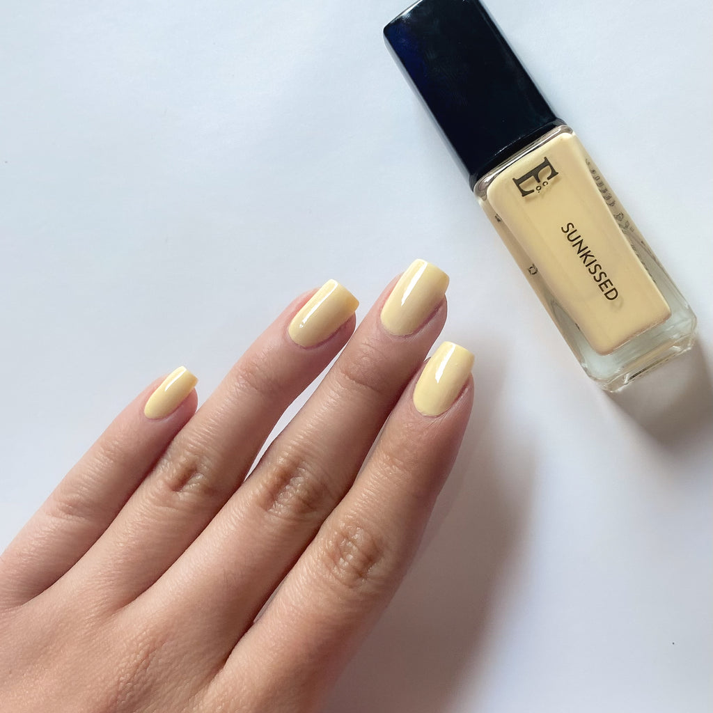 Vacay Vibes Nail Polish Set – 3 Pastel Shades: Sunkissed Yellow, Earl Grey, and Fairytale Pink – Summer Nail Colors