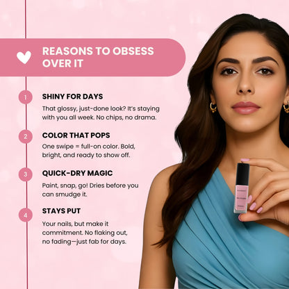 Fairytale Vegan Nail Polish – Chip-Resistant, Non-Yellowing Pink, Gel-Like Gloss, Strengthens Nails, Long-Lasting 5