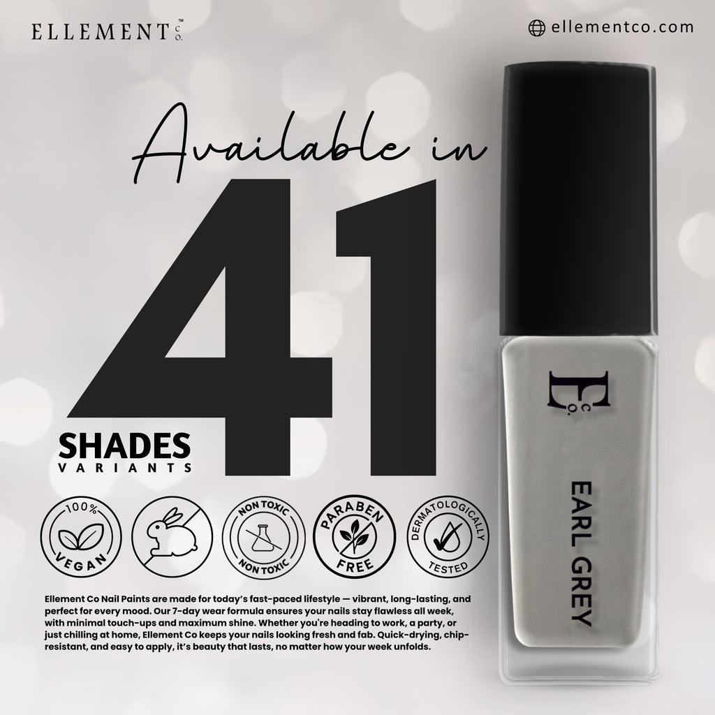 Earl Grey Vegan Nail Polish – Chip-Resistant, Non-Yellowing, Gel-Like Shine, Long-Lasting