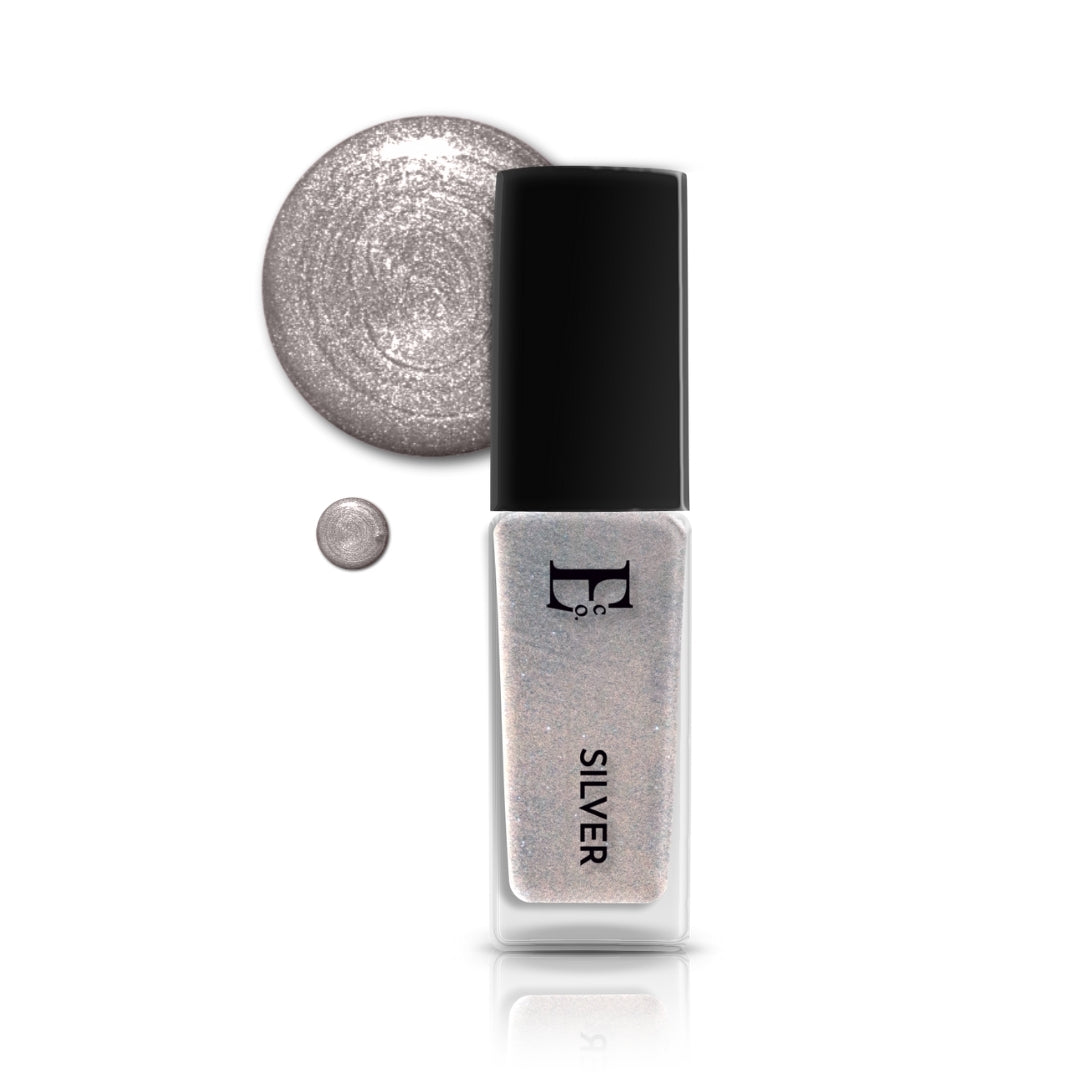 Silver Vegan Nail Polish – Chip-Resistant, Non-Yellowing, Gel-Like Mirror Finish, Long-Lasting