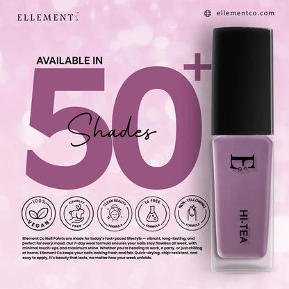 HI-Tea Vegan Lavender Nail Polish – Chip-Resistant, Non-Yellowing, Gel-Like Shine, Long-Lasting 4