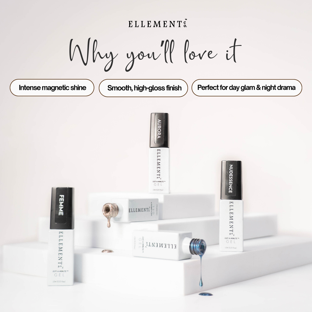 Nudessence Cat Eye Gel Polish – Dull Nude Brown with Gold Tints, Magnetic Multi-Dimensional Nail Art, Long-Lasting Gel