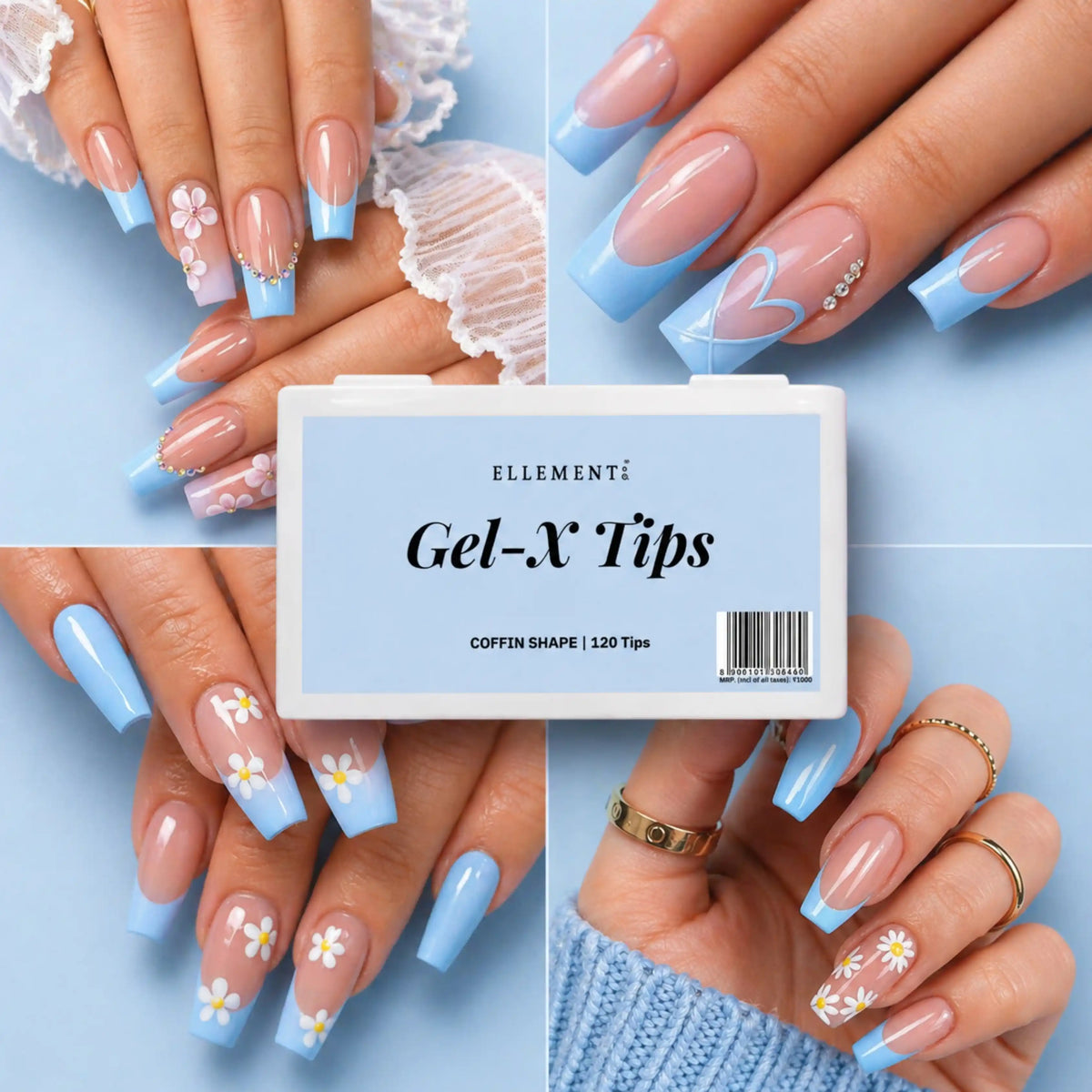 Gel-X Natural Coffin Long Tips - Pack of 120 6