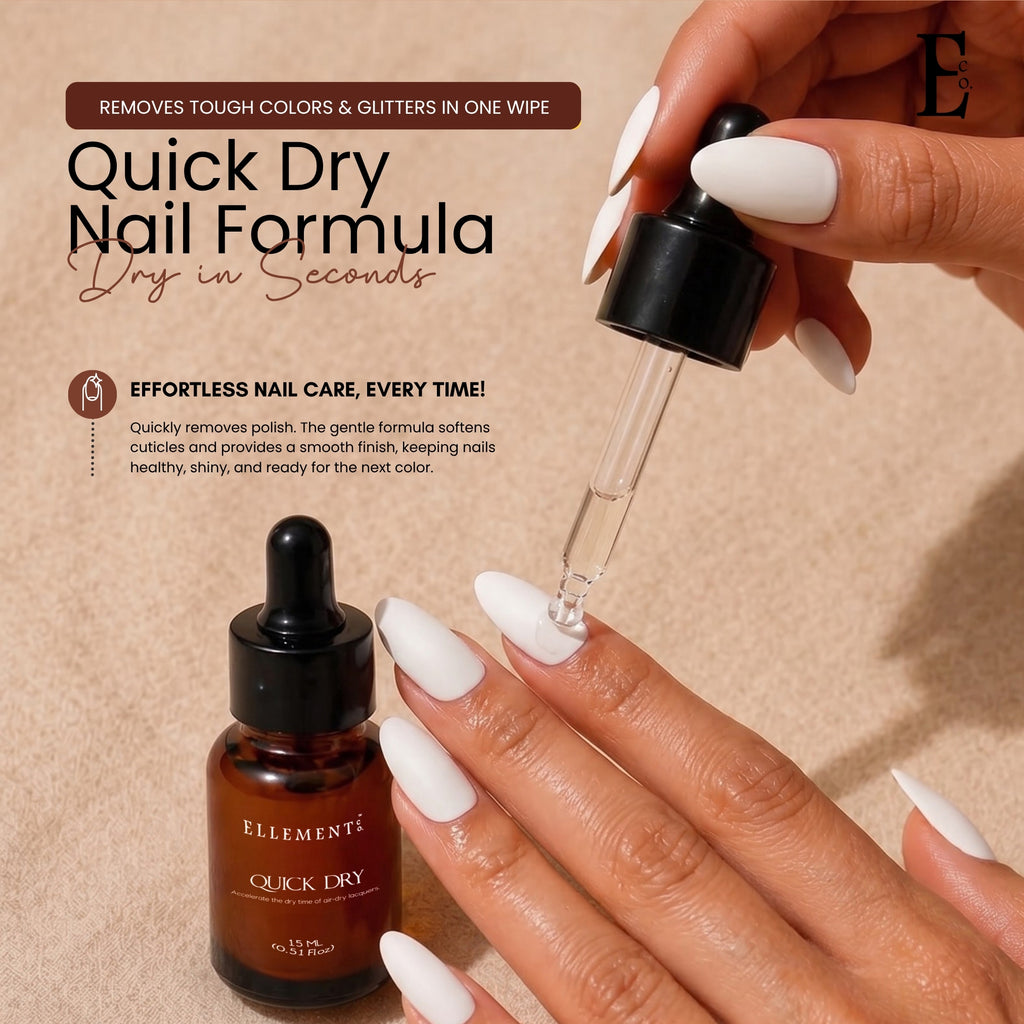 Ellement Co. Quick Dry Nail Drops – Fast-Drying, Smudge-Free Polish Accelerator, 15ML
