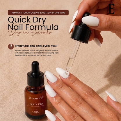 Ellement Co. Quick Dry Nail Drops – Fast-Drying, Smudge-Free Polish Accelerator, 15ML