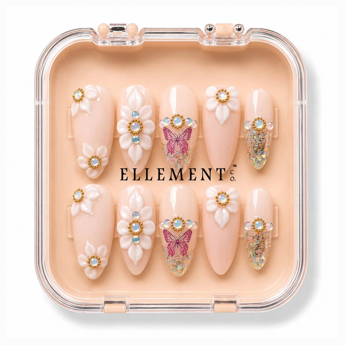Butterfly Blooms with Iridescent Gems 2