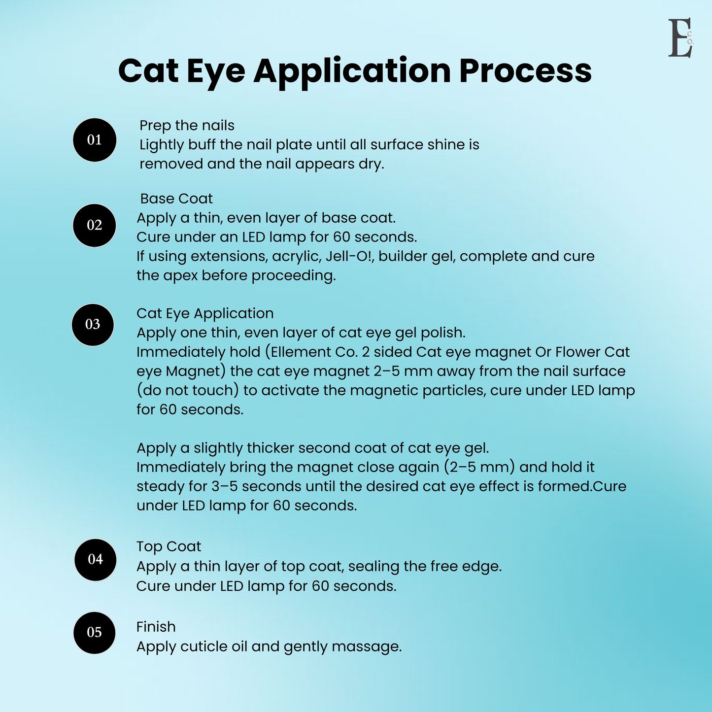 Cyan Cat Eye Gel Polish – Magnetic Teal Nail Gel with Multi-Dimensional Cat Eye Effect, Long-Lasting Shine