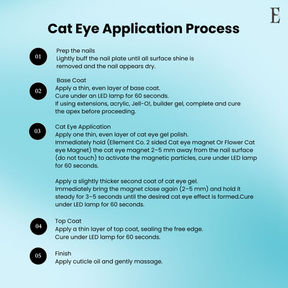 Cyan Cat Eye Gel Polish – Magnetic Teal Nail Gel with Multi-Dimensional Cat Eye Effect, Long-Lasting Shine