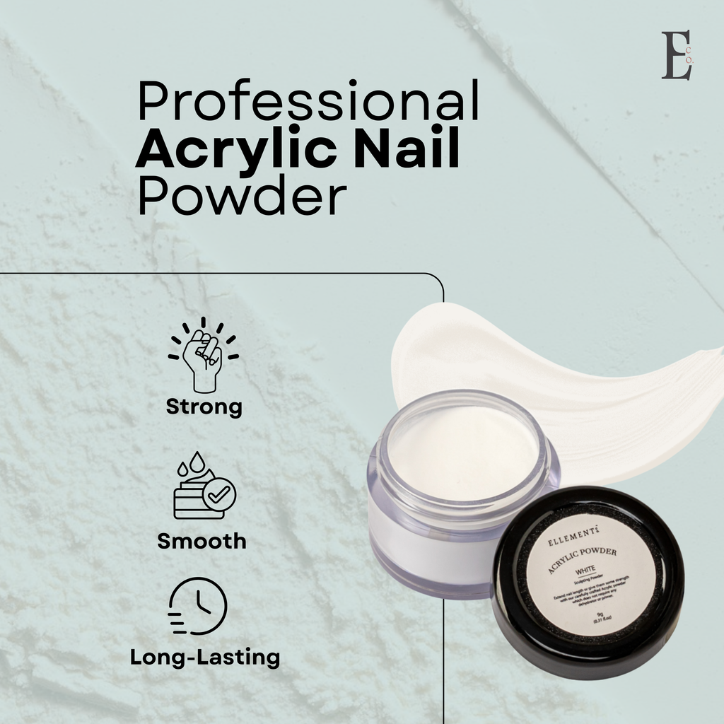 White Acrylic Powder for Nails – Professional Acrylic Nail Powder for Extensions & Overlays, Self-Leveling Formula with Strong Adherence, Medium Viscosity, Perfect for Nail Art & Long-Lasting Results