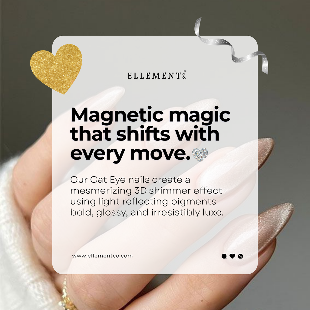 Nudessence Cat Eye Gel Polish – Dull Nude Brown with Gold Tints, Magnetic Multi-Dimensional Nail Art, Long-Lasting Gel